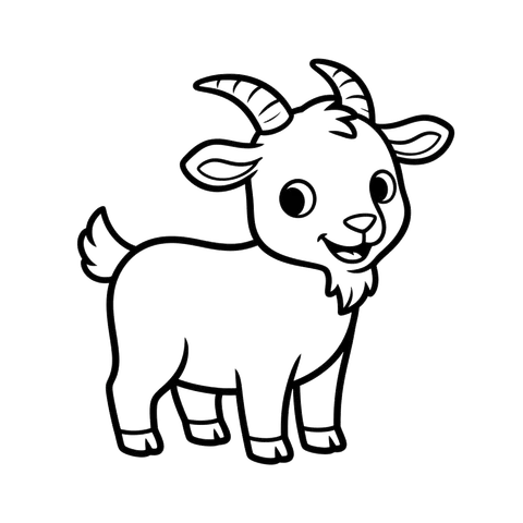 Goat free farm coloring page line art