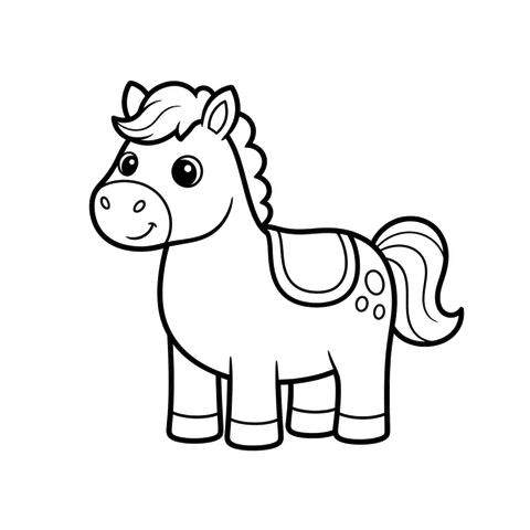 Horse free farm coloring page line art