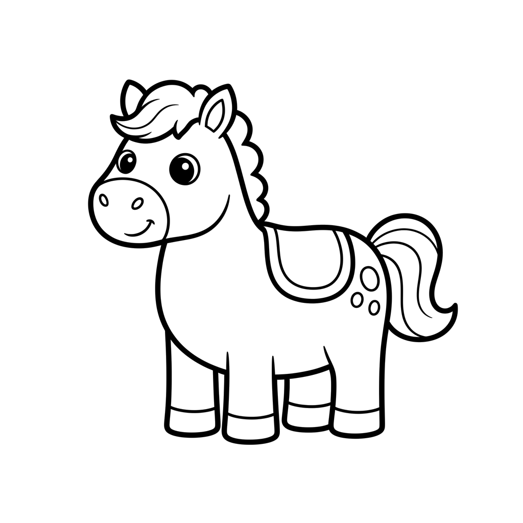 Horse free farm coloring page line art