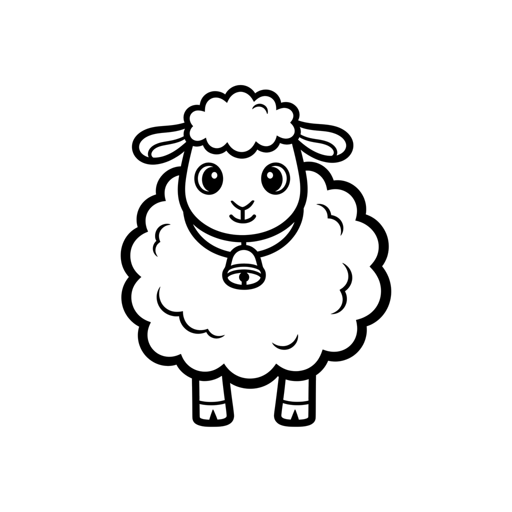 Sheep free farm coloring page line art