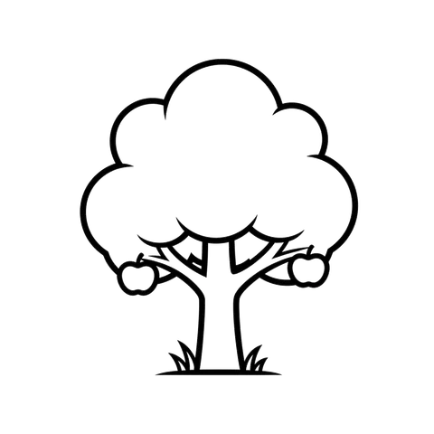 Tree free flowers & nature coloring page line art