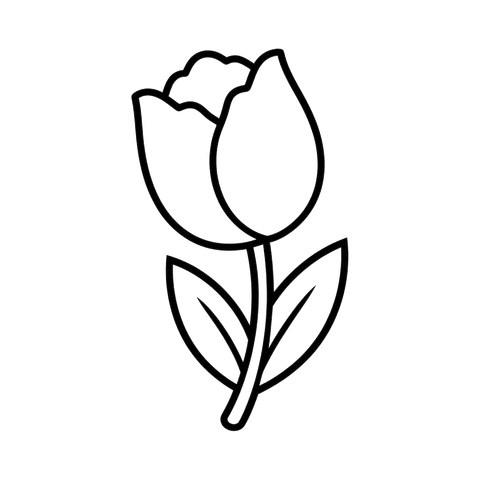 Tulip free flowers & nature coloring page line art