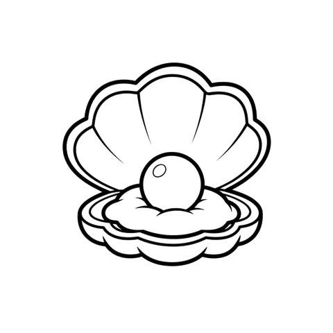 Pearl In Oyster free under the sea coloring page line art