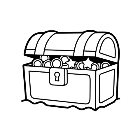 Treasure Chest free under the sea coloring page line art