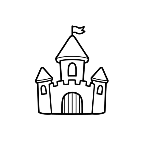 Castle free princesses & castles coloring page line art