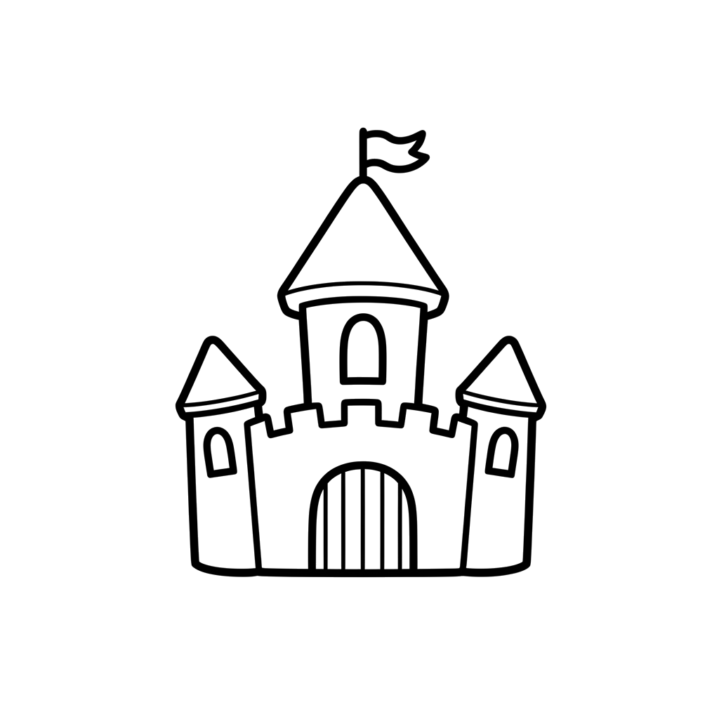 Castle free princesses & castles coloring page line art