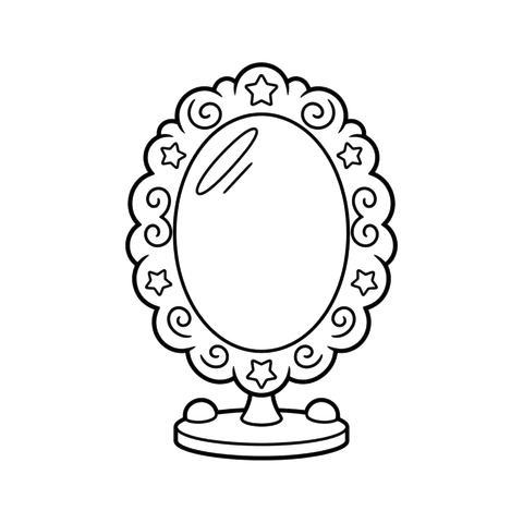 Magic Mirror free princesses & castles coloring page line art