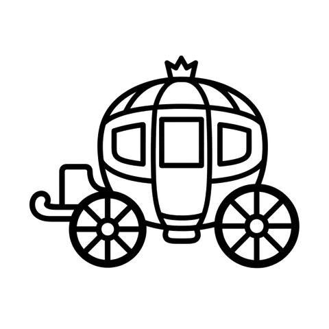 Royal Carriage free princesses & castles coloring page line art