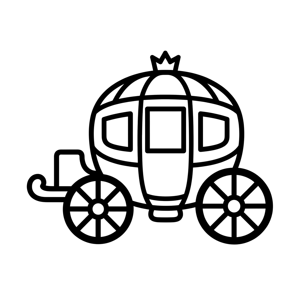 Royal Carriage free princesses & castles coloring page line art