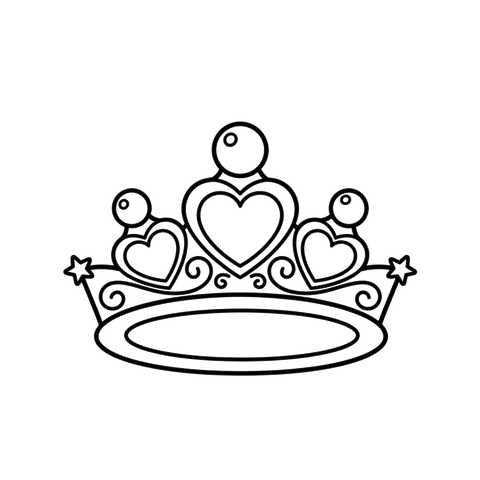 Tiara free princesses & castles coloring page line art