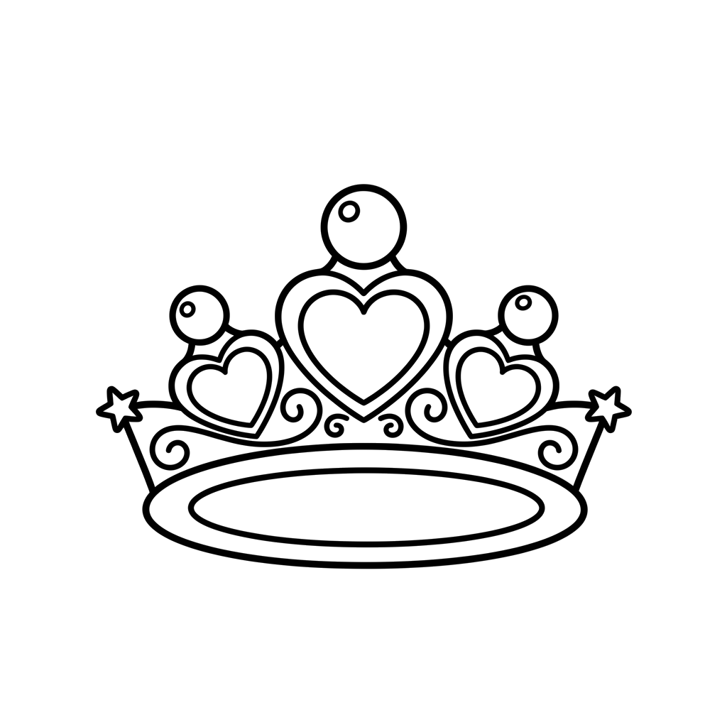 Tiara free princesses & castles coloring page line art
