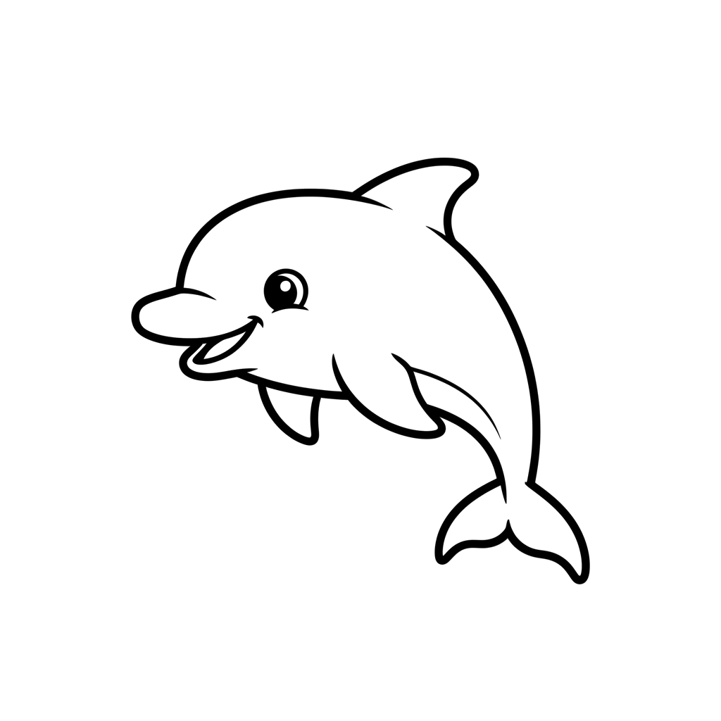 Dolphin free sea creatures coloring page line art