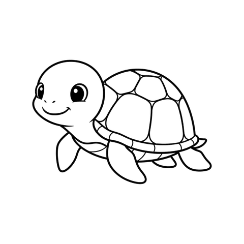 Sea Turtle free sea creatures coloring page line art
