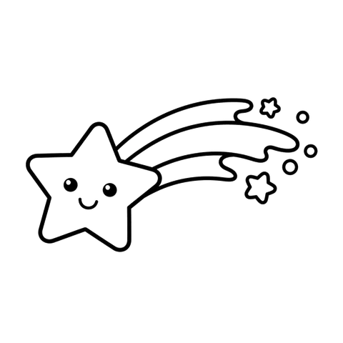 Shooting Star free space coloring page line art