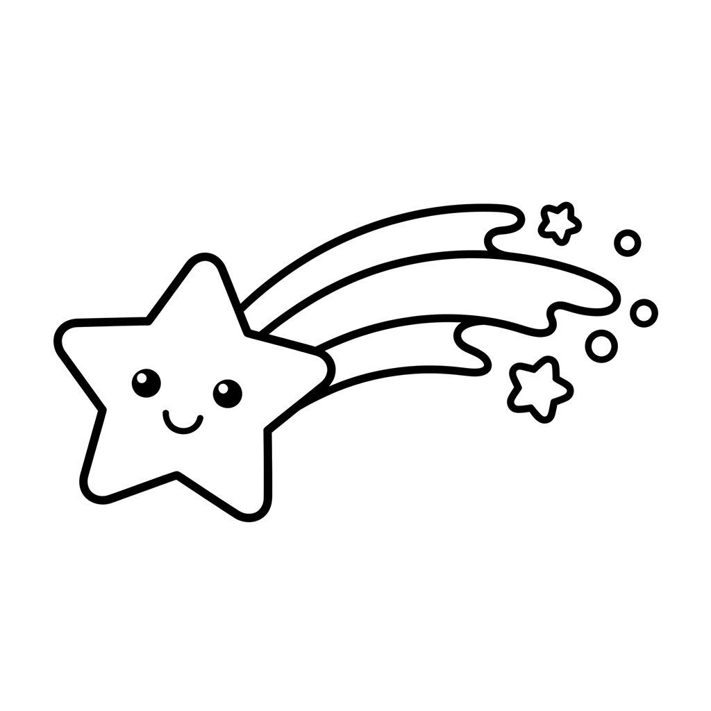 Shooting Star free space coloring page line art