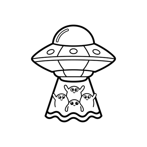 Ufo free space coloring page line art
