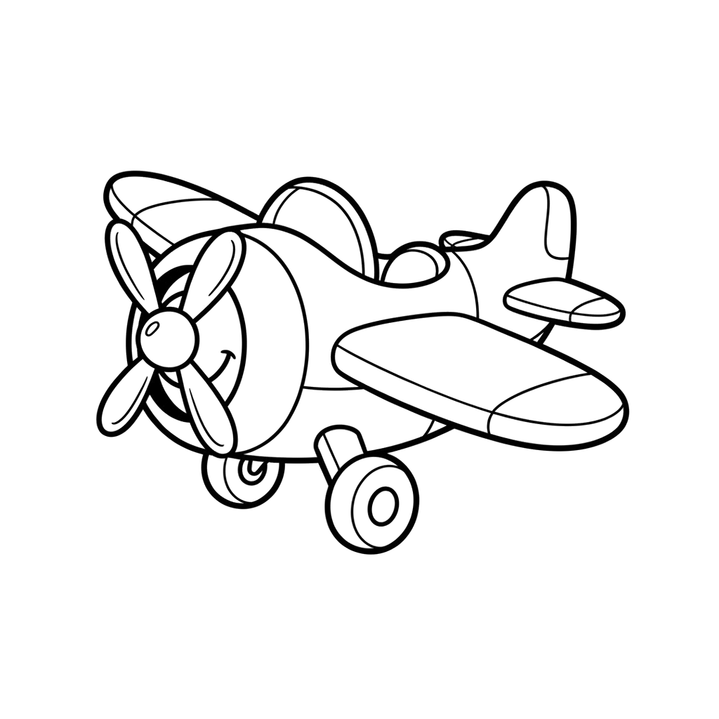 Airplane free vehicles coloring page line art