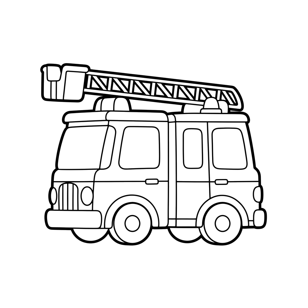 Fire Truck free vehicles coloring page line art