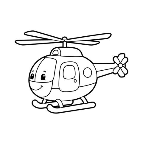 Helicopter free vehicles coloring page line art