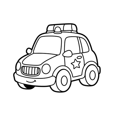 Police Car free vehicles coloring page line art