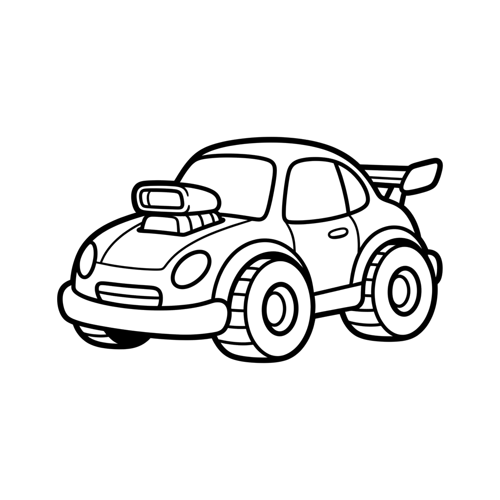 Race Car free vehicles coloring page line art