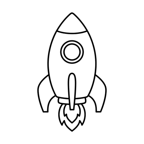 Rocket Ship free vehicles coloring page line art