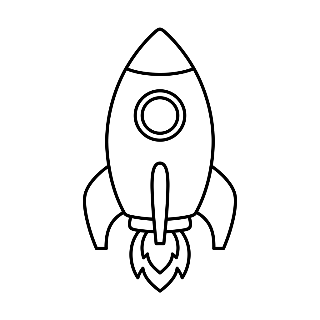 Rocket Ship free vehicles coloring page line art