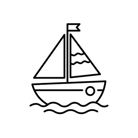 Sailboat free vehicles coloring page line art