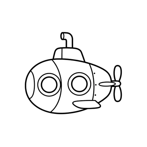 Submarine free vehicles coloring page line art