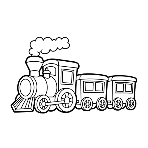 Train free vehicles coloring page line art