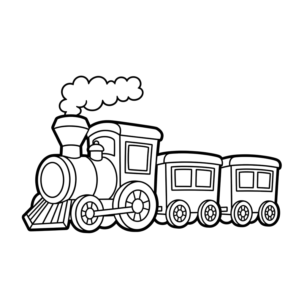 Train free vehicles coloring page line art